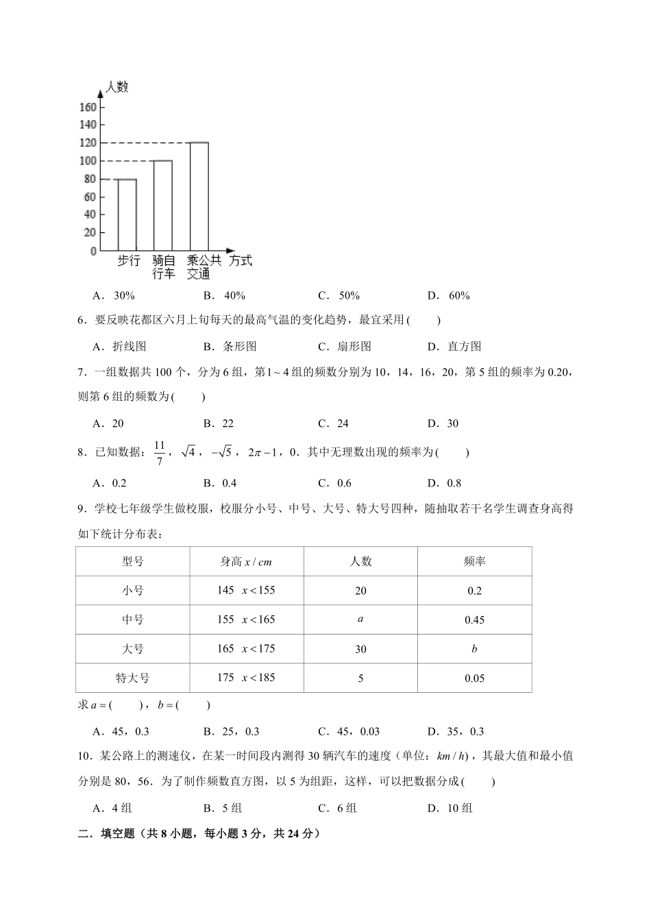 八年级数学苏科版下册第7单元复习《单元测试》04含答案解析.pdf_第2页