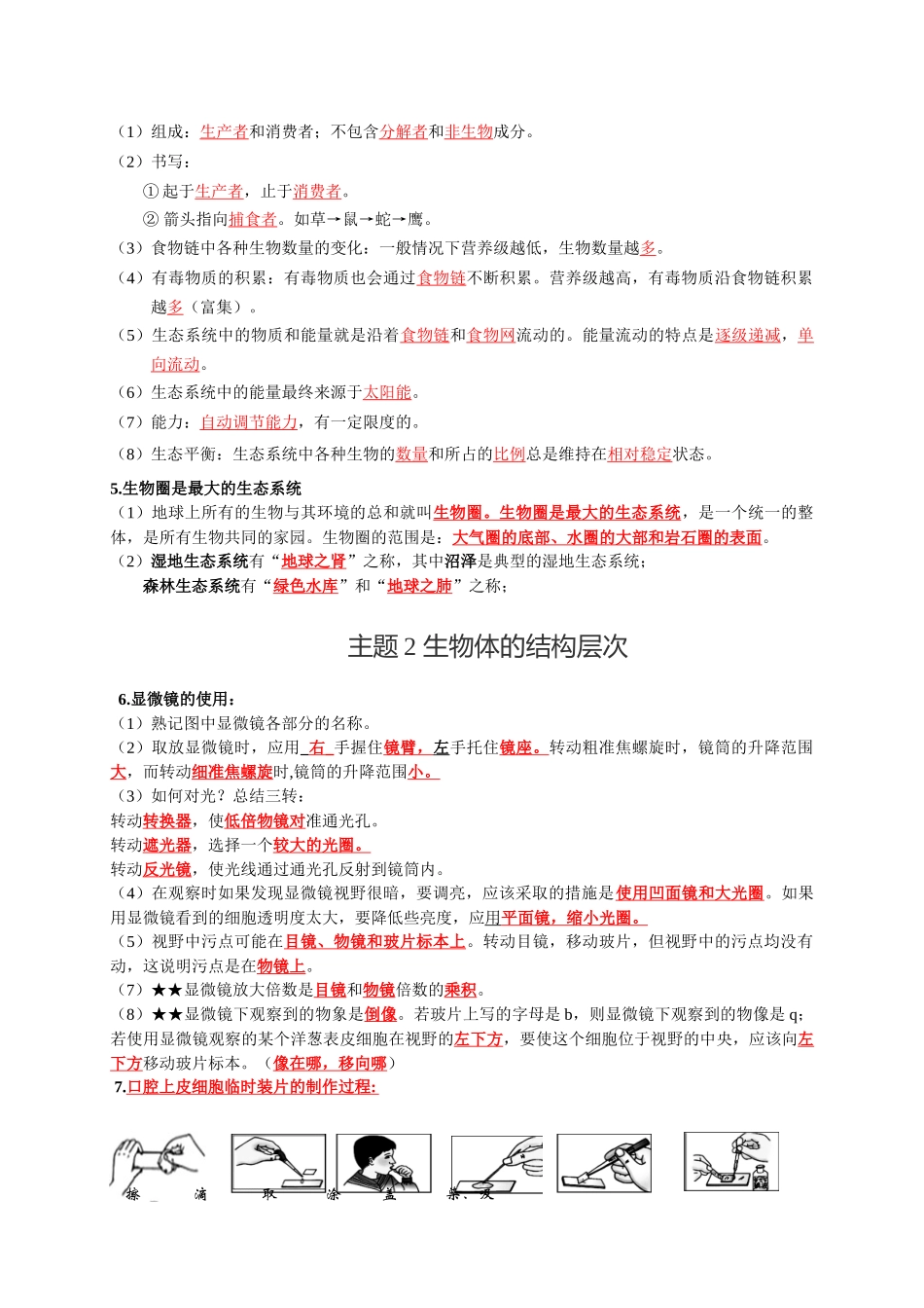 七年级上下册核心考点梳理-备战2024年中考生物复习重点难点易错点提分法宝.docx_第2页