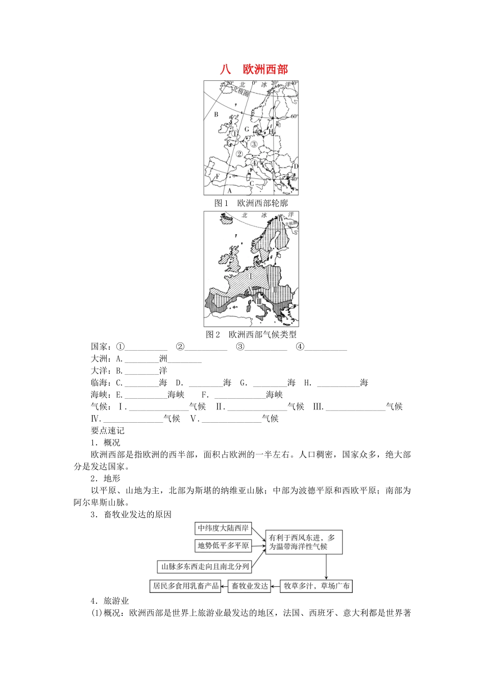 中考地理总复习八欧洲西部填图速记手册.doc_第1页