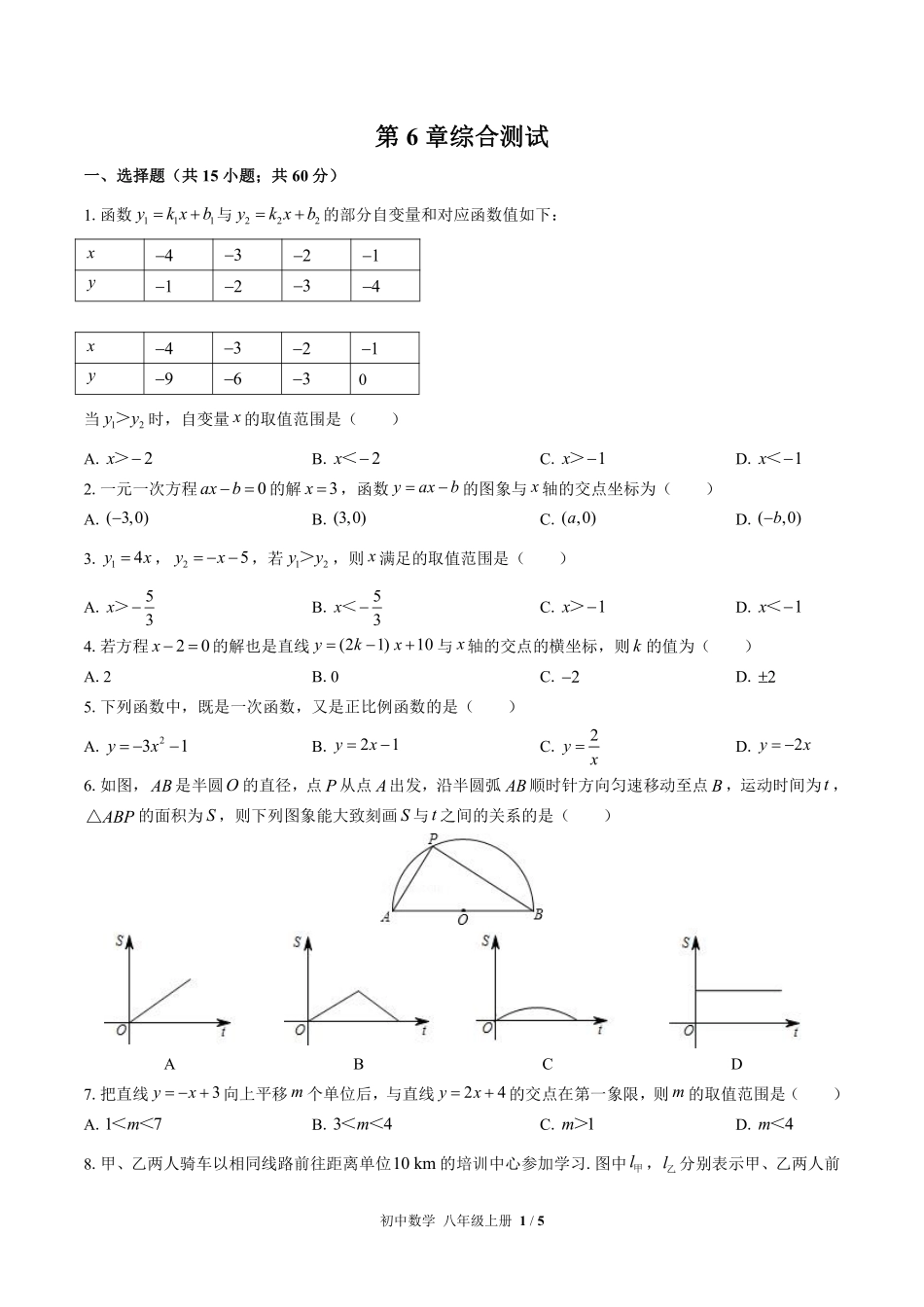苏科版初中数学八年级上册第6章综合测试02含答案解析.pdf_第1页
