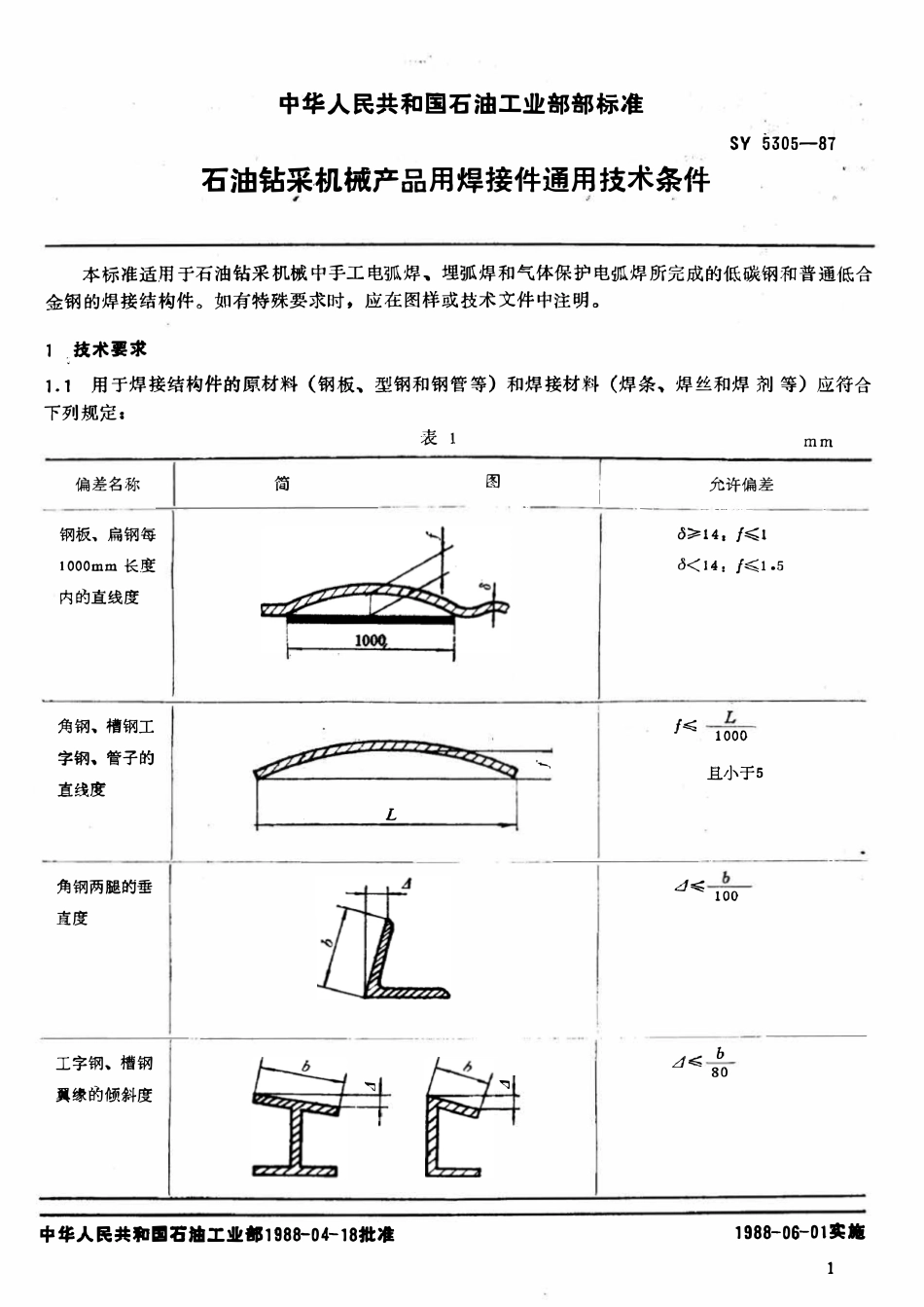 SY 5305-87 石油钻采机械产品用焊接件通用技术条件.pdf_第2页