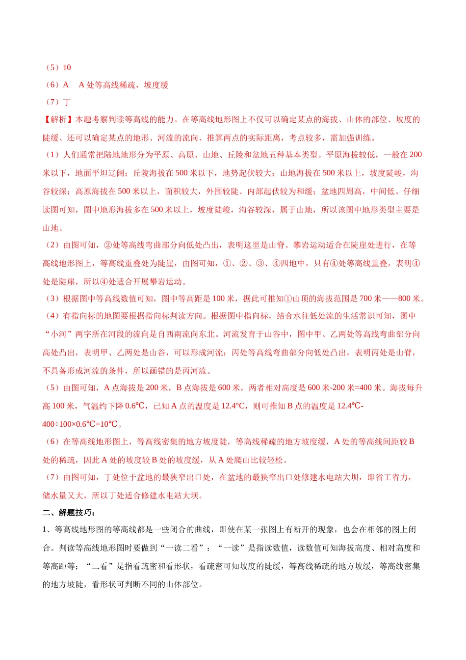 专题03  等高线地形图（解析版）-【识图速记】初中地理必备识图速记手册与变式演练.docx_第2页