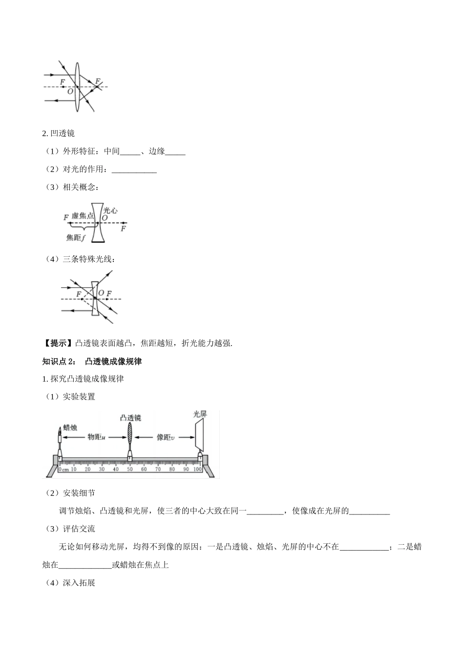 专题03  透镜及其应用（原卷版）-【一轮复习】2024中考物理专题复习考点全面详解.docx_第2页