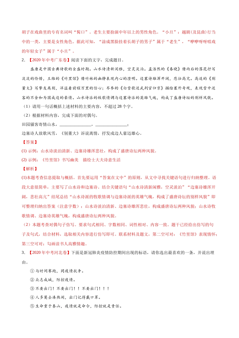 专题04 综合考查-2020年中考语文真题分项汇编（全国通用）（解析版）.docx_第2页