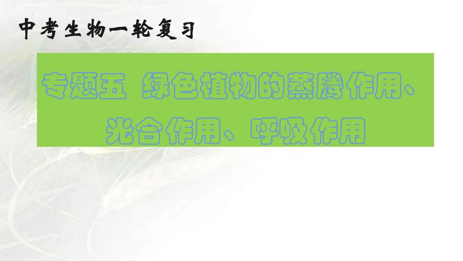 专题05 绿色植物的蒸腾作用、光合作用和呼吸作用（课件）-备战2023年中考生物一轮复习考点（全国通用）.pptx_第1页