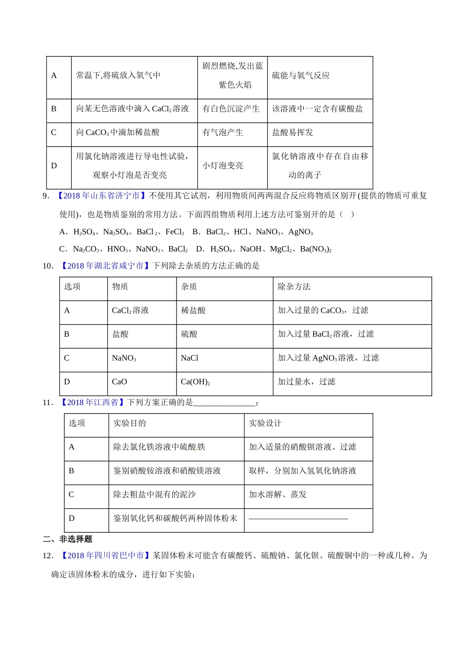 专题11.1 生活中常见的盐（第01期）-2018年中考化学试题分项版解析汇编（原卷版）.doc_第2页