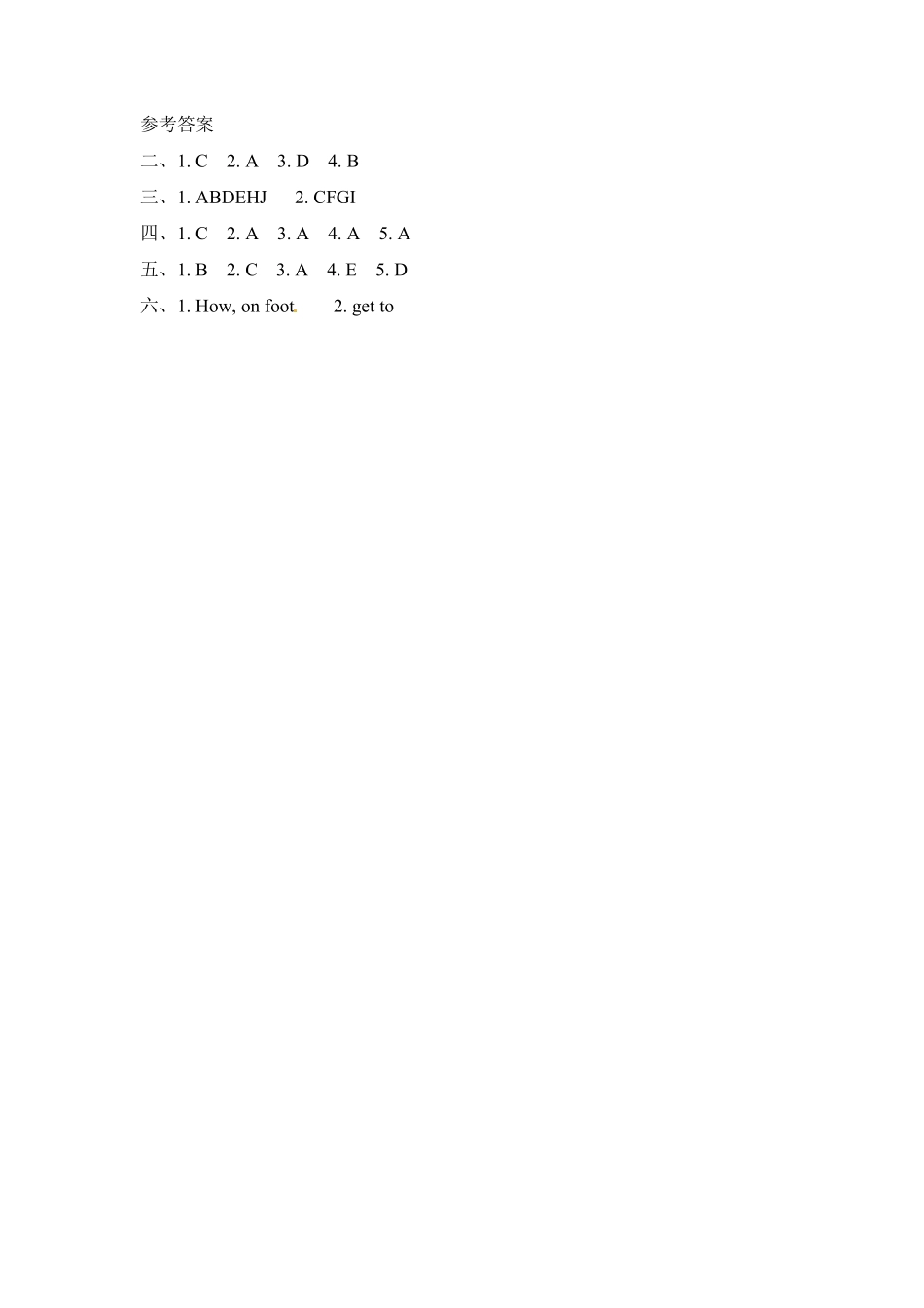 人教PEP版英语六年级上册一课一练-Unit2Waystogotoschool课时2含答案.pdf_第3页
