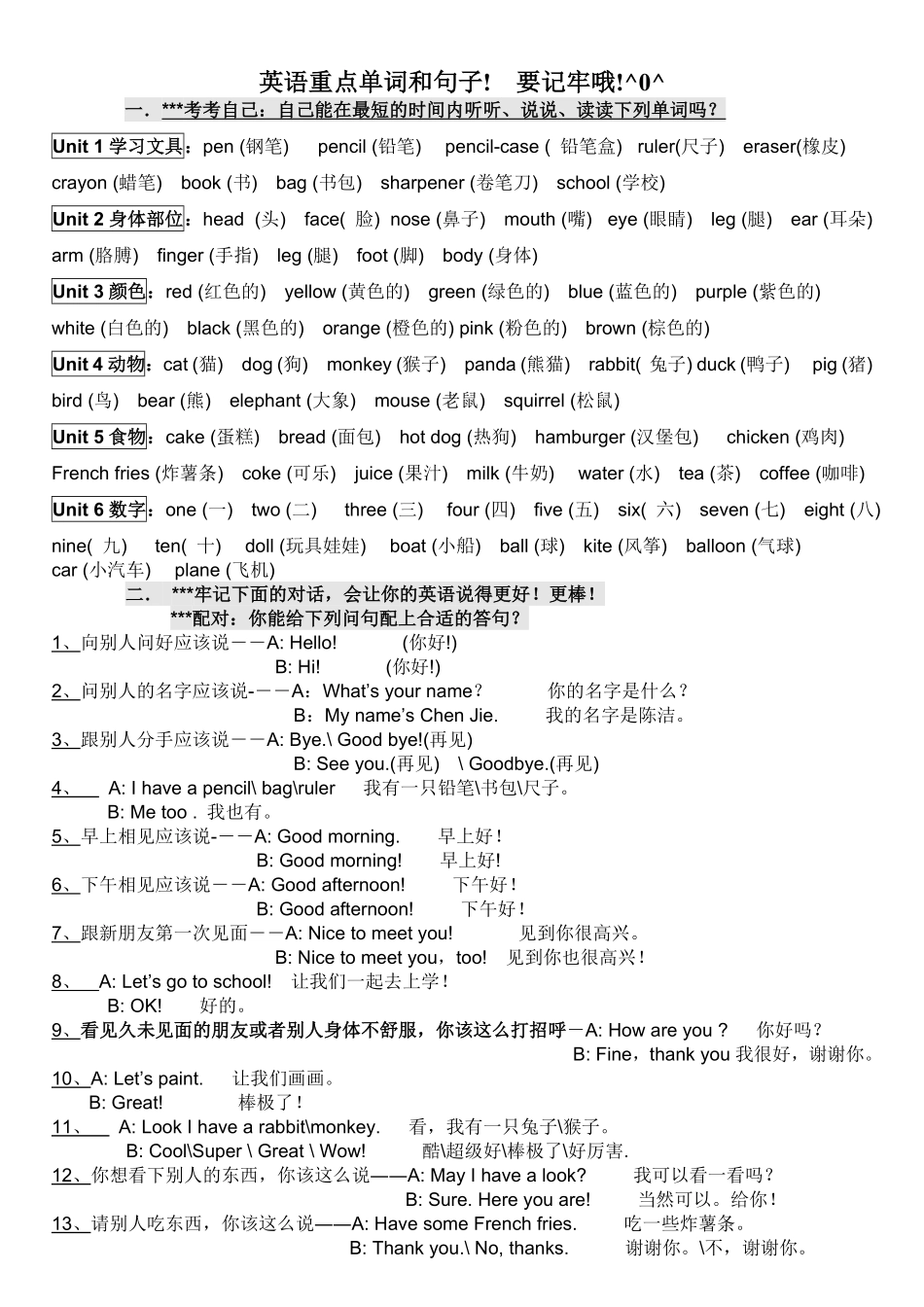 人教PEP版英语三年级上册知识点归纳__期末总复习资料含答案.pdf_第1页