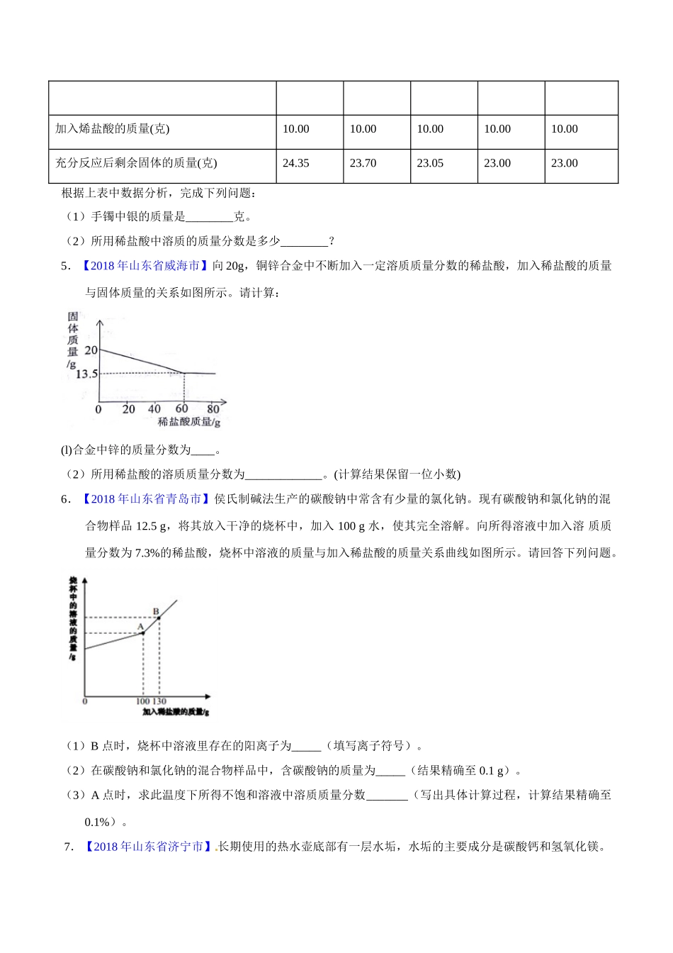专题13 综合计算（第01期）-2018年中考化学试题分项版解析汇编（原卷版）.doc_第2页