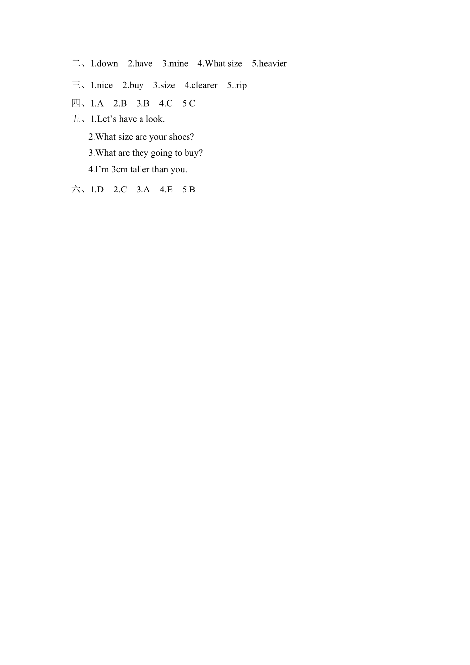 人教PEP版英语六年级下册一课一练-Unit1Howtallareyou课时32含答案.pdf_第3页