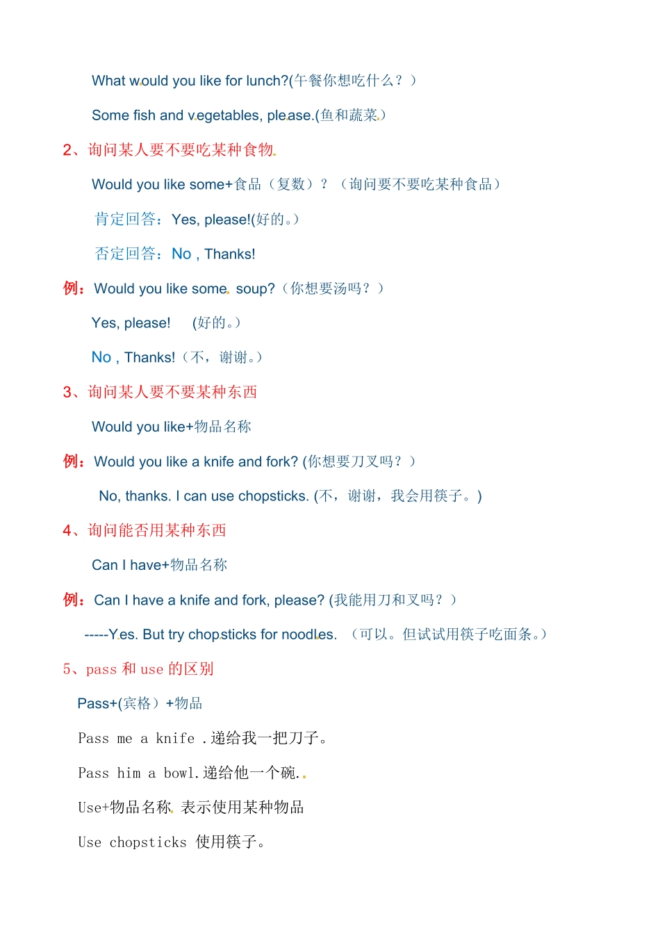 人教PEP版英语【考点一网打尽】四年级上册单元重点知识归纳-Unit5Dinner'sready含答案.pdf_第2页