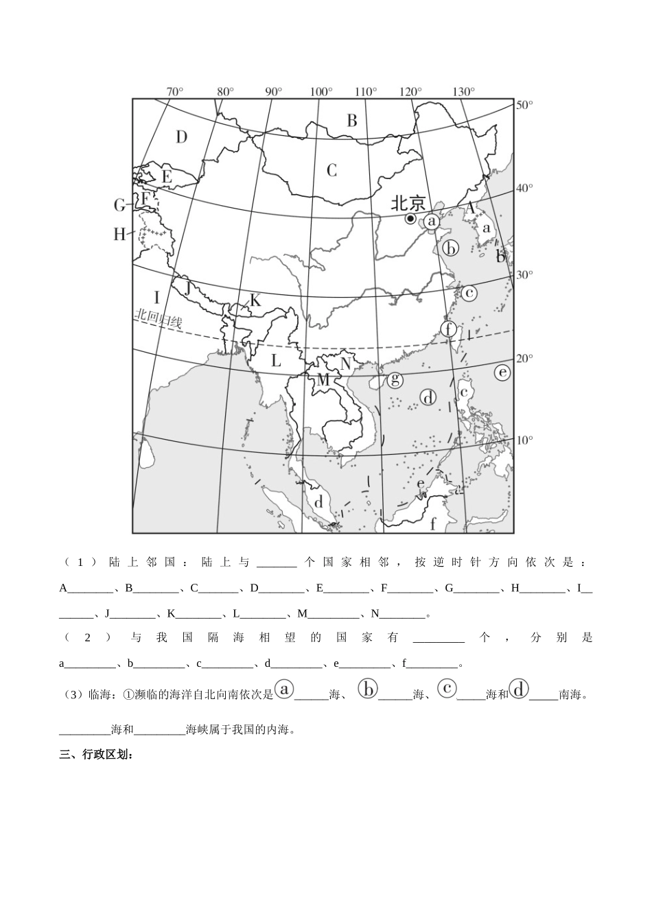 专题15 中国的疆域和行政区划（原卷版）-【识图速记】初中地理必备识图速记手册与变式演练.docx_第2页