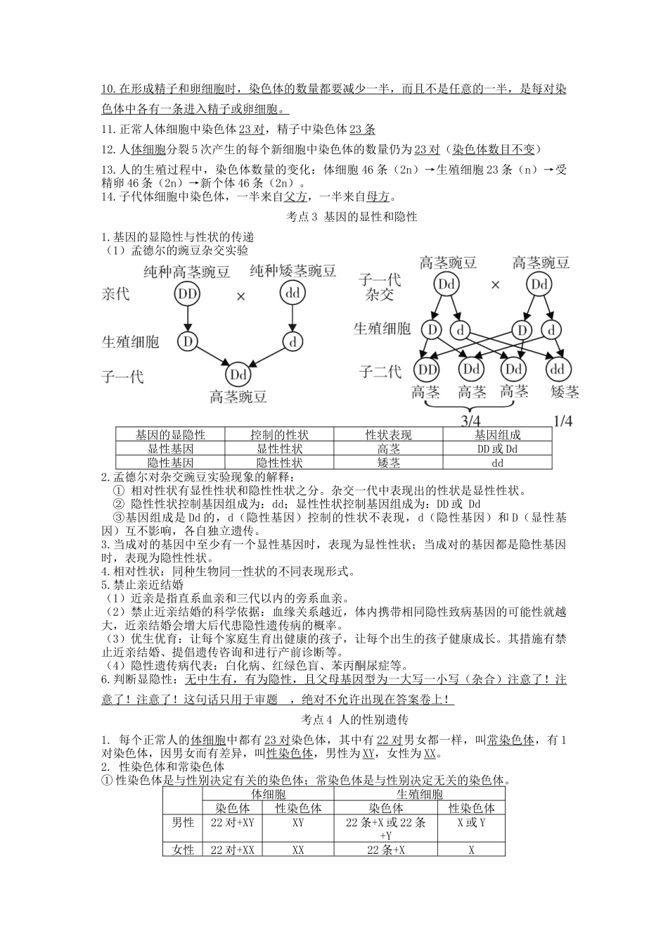 专题16 生物的遗传和变异（知识）-备战2023年中考生物一轮复习考点（全国通用）.docx_第2页
