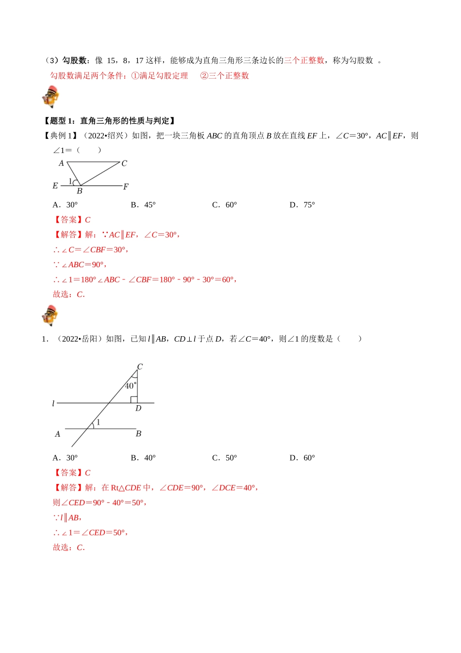 专题18 直角三角形的核心知识点精讲（讲义）-备战2024年中考数学一轮复习考点帮（全国通用）（解析版）.docx_第2页