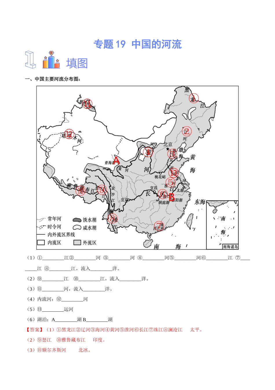 专题19 中国的河流（解析版）-【识图速记】初中地理必备识图速记手册与变式演练.docx_第1页