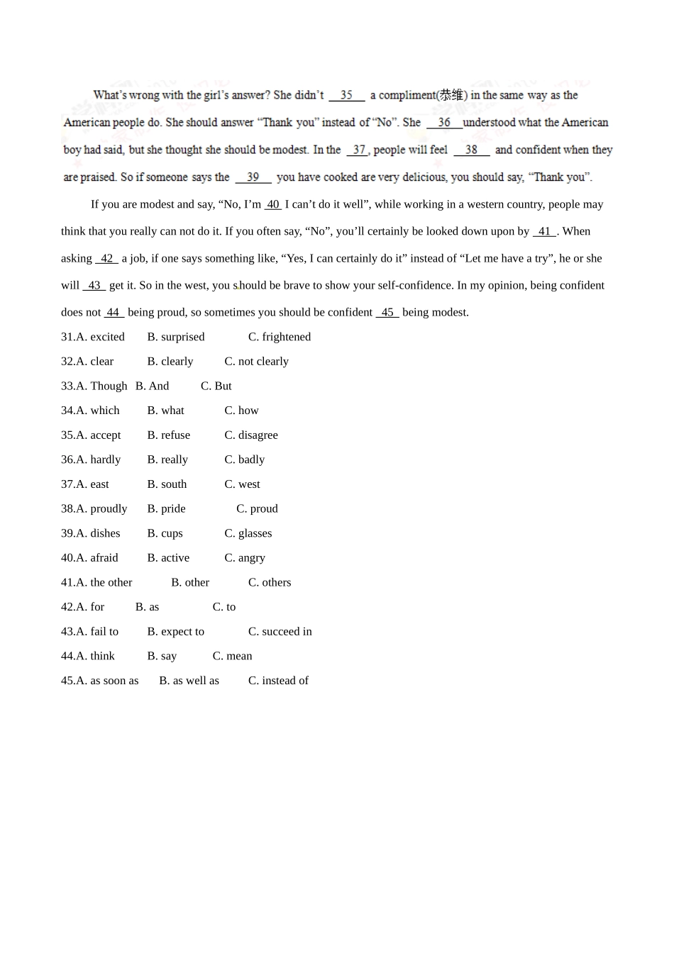 专题21 完形填空（社会现象或历史文化教育类及广告布告类）（第02期）-2016年中考英语试题分项版解析汇编（原卷版）.doc_第2页