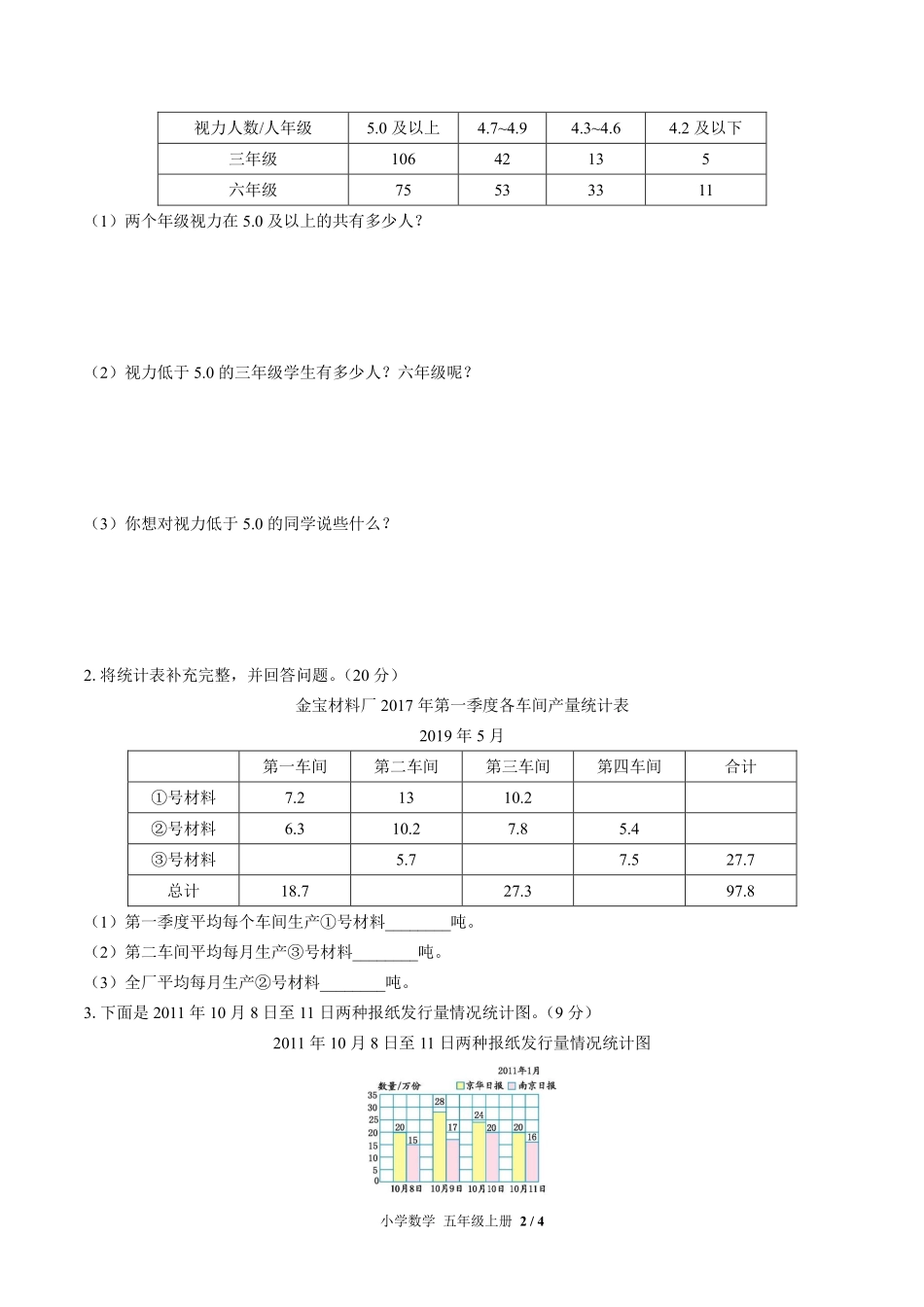 苏教版小学数学五年级上册第六单元测试试卷-含答案02.pdf_第2页