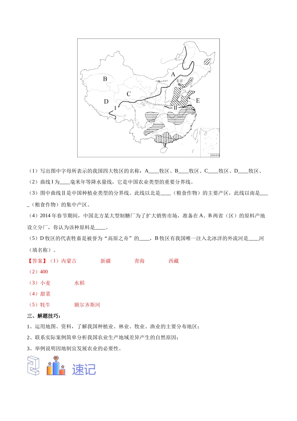 专题21 中国的农业（解析版）-【识图速记】初中地理必备识图速记手册与变式演练.docx_第2页