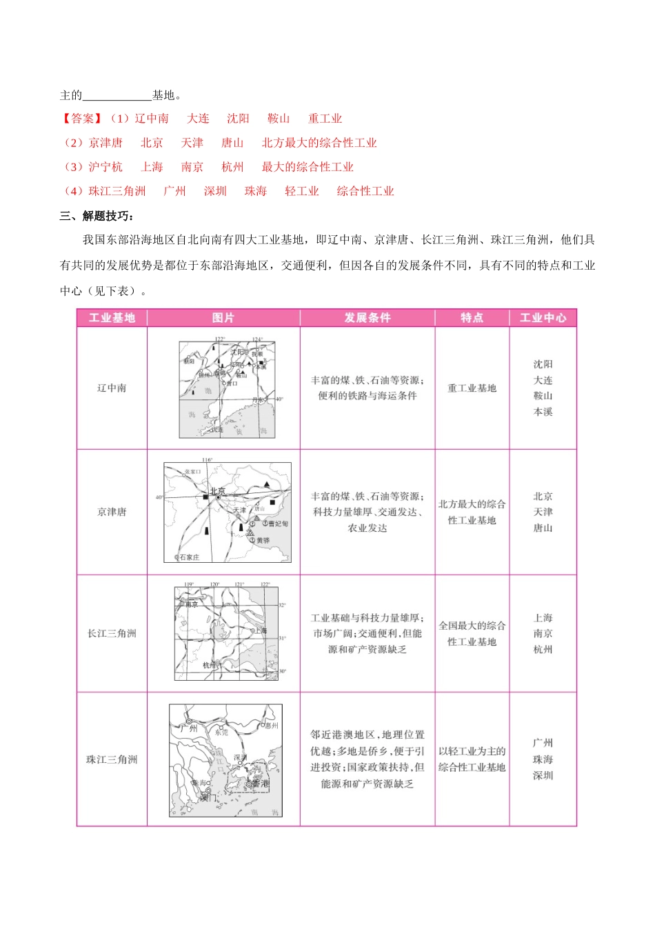 专题22 中国的工业（解析版）-【识图速记】初中地理必备识图速记手册与变式演练.docx_第2页