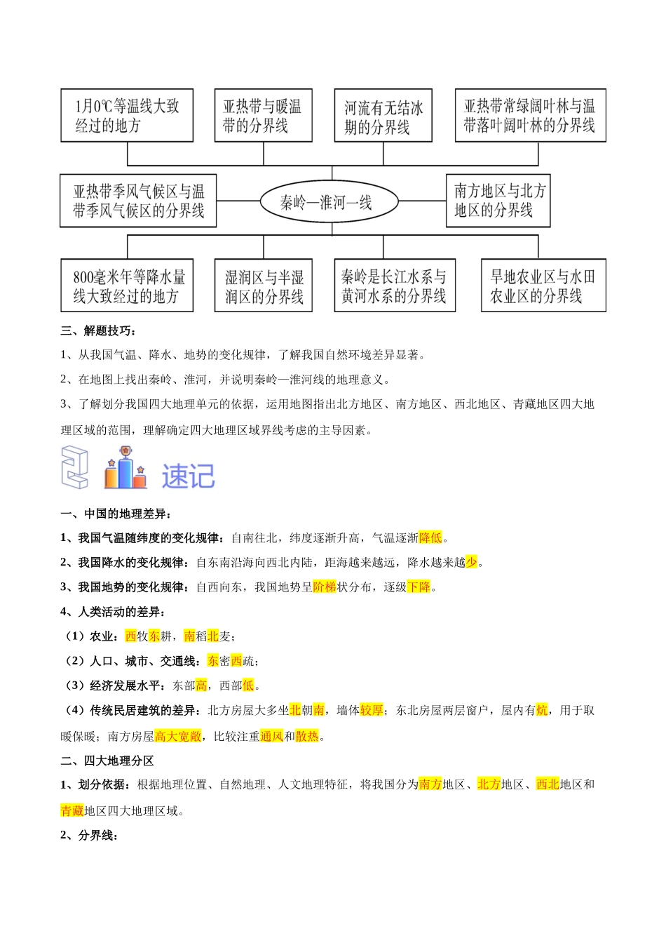 专题24 中国四大地理分区（解析版）-【识图速记】初中地理必备识图速记手册与变式演练.docx_第2页