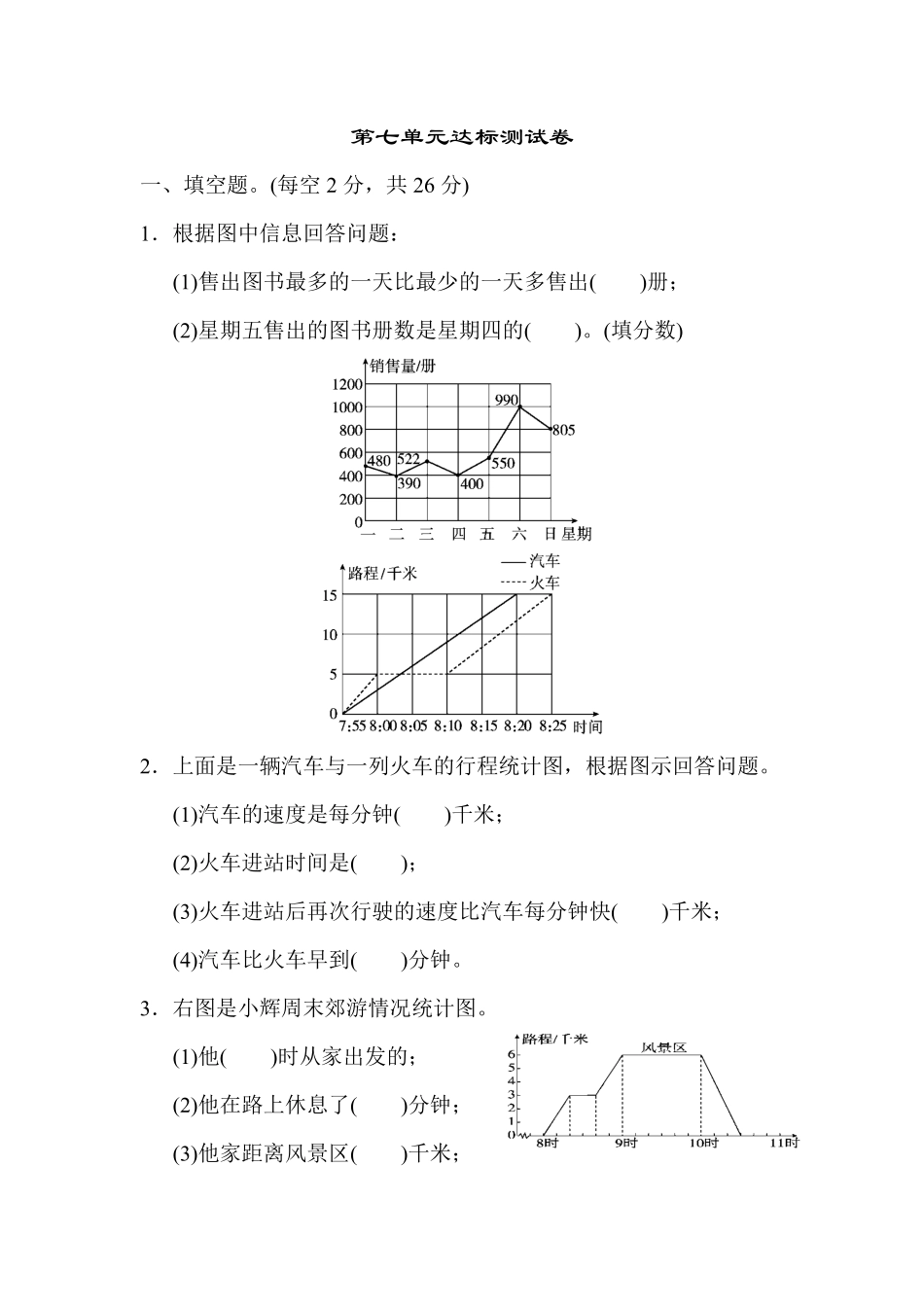 人教版数学五年级下册第七单元达标测试卷测试试卷含答案.pdf_第1页