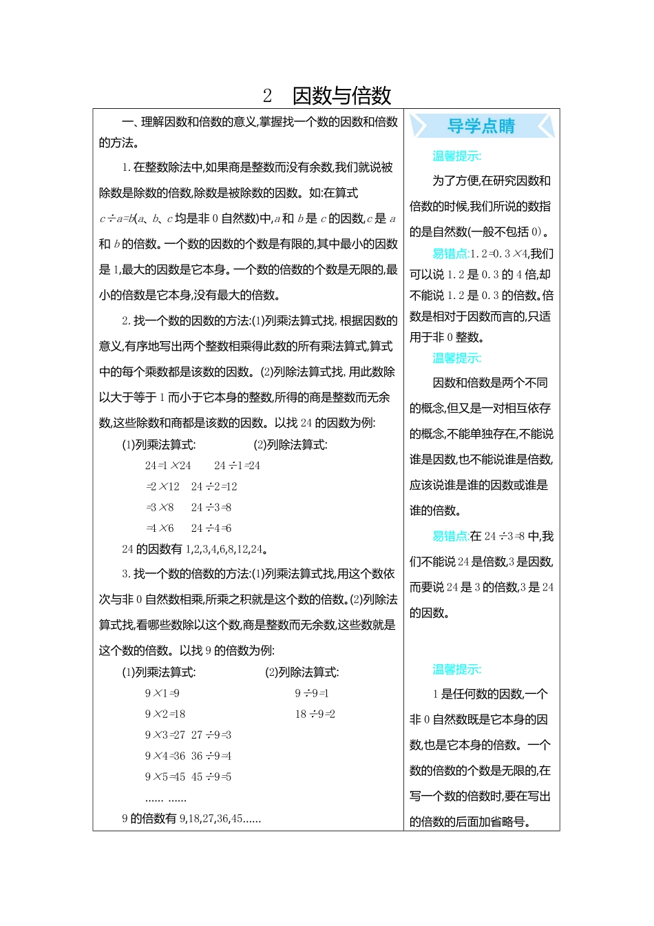 人教版数学五年级下册2因数与倍数测试试卷含答案.pdf_第1页