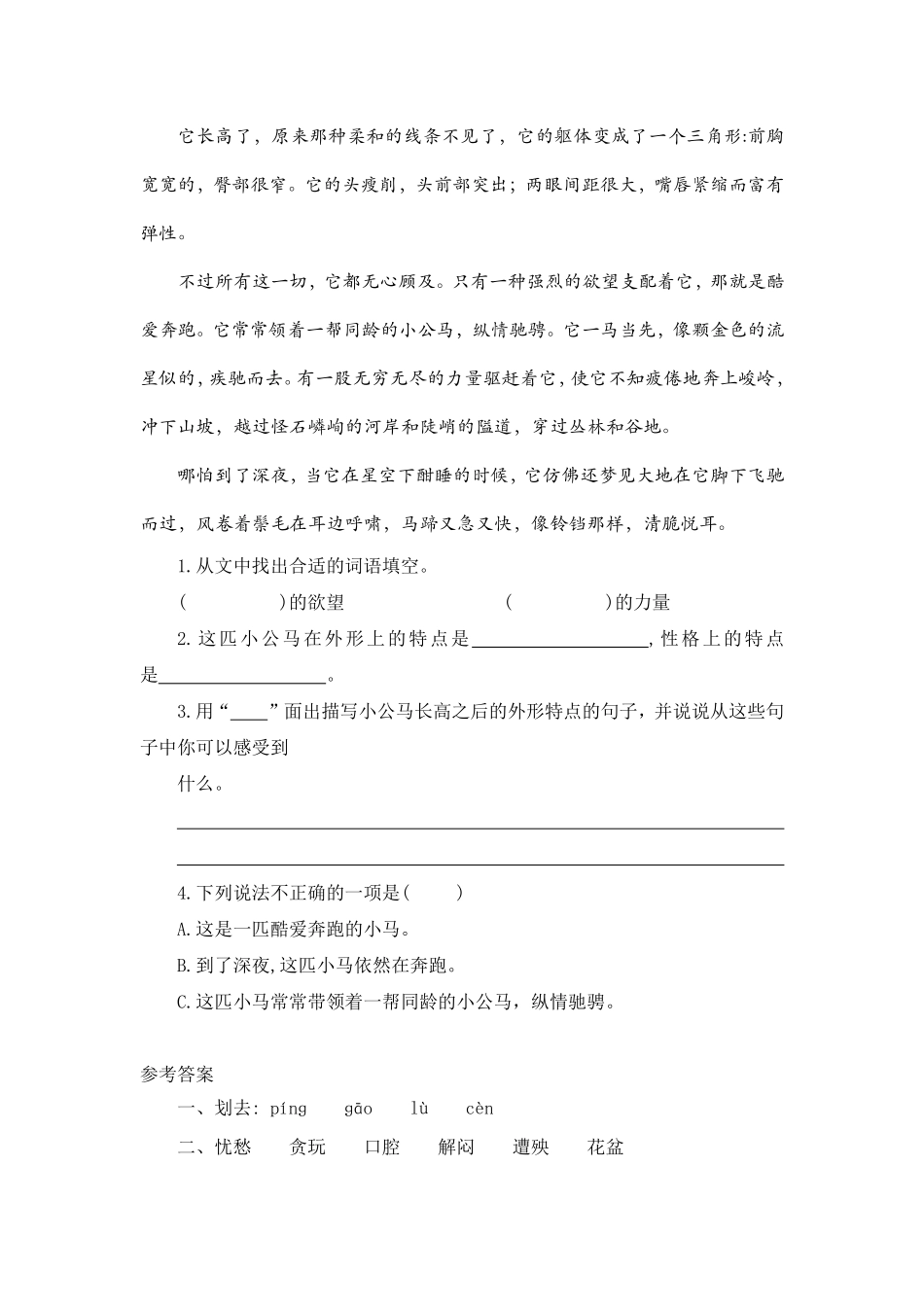 四年级下册语文部编版猫课时练习含答案11.pdf_第3页