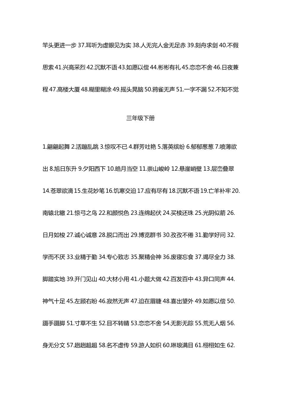 小学1-6年级各个年级必须知道的成语汇总.pdf_第3页