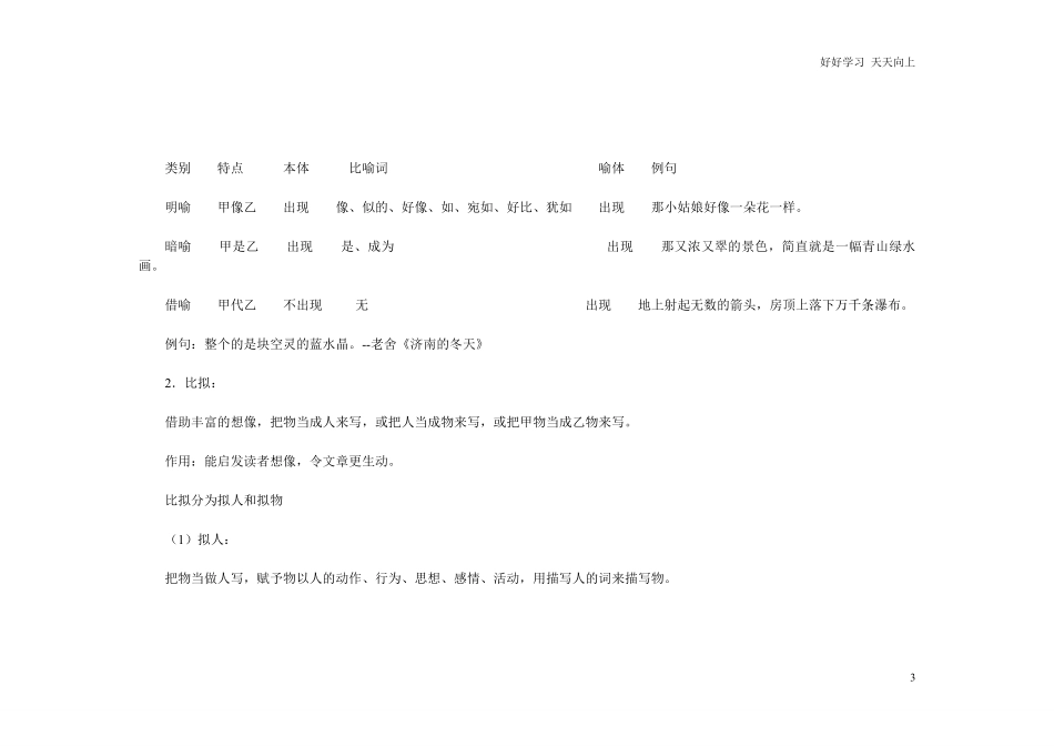 小升初知识：语文学习方法的顺口溜!修辞手法大全，总结得还真全面.pdf_第3页
