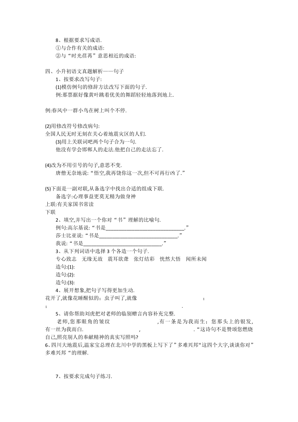 小升初语文总复习分类检测含答案23页.pdf_第3页