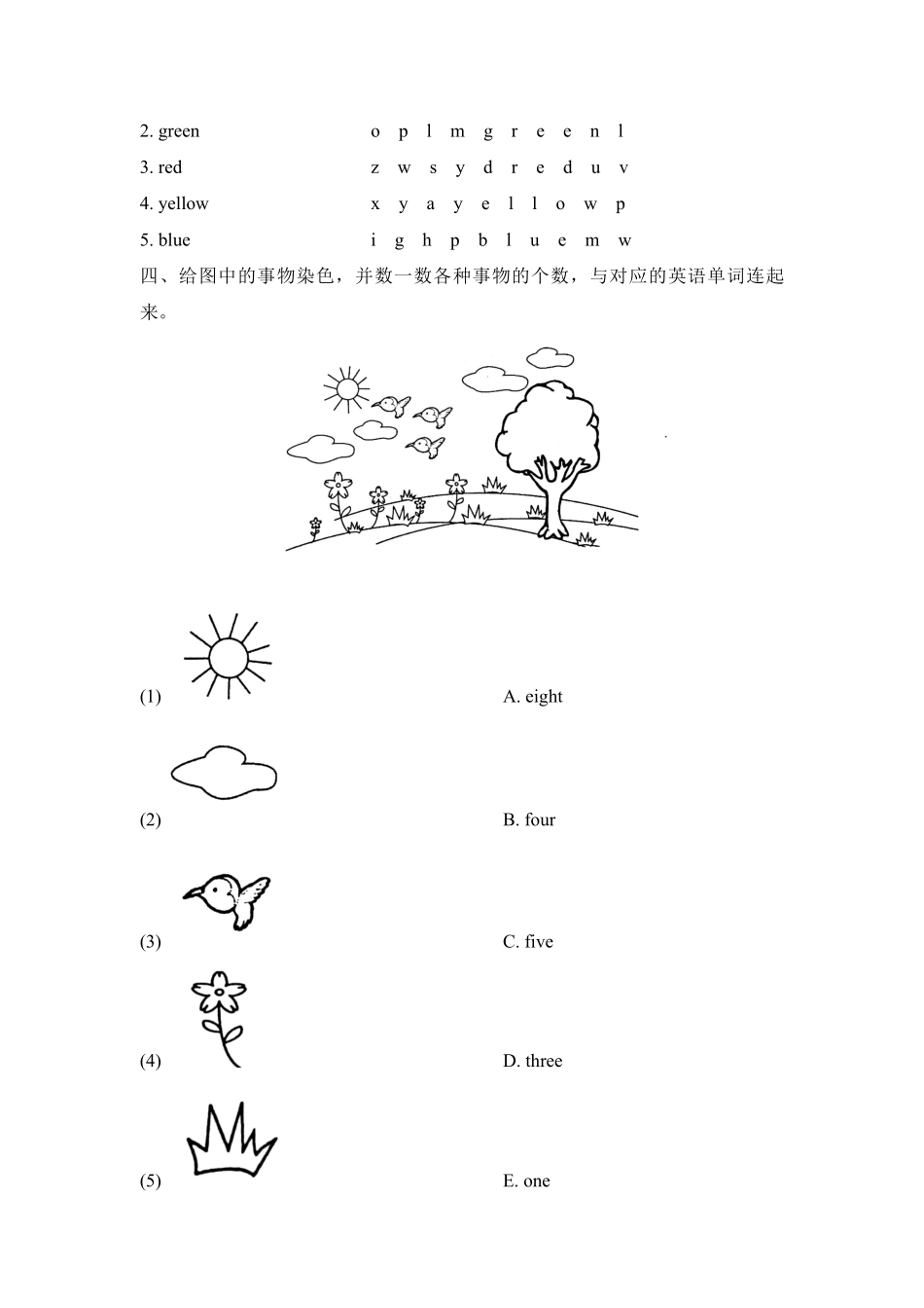 课后作业一年级上册英语人教版新起点Unit5lesson1-试卷配答案.pdf_第2页