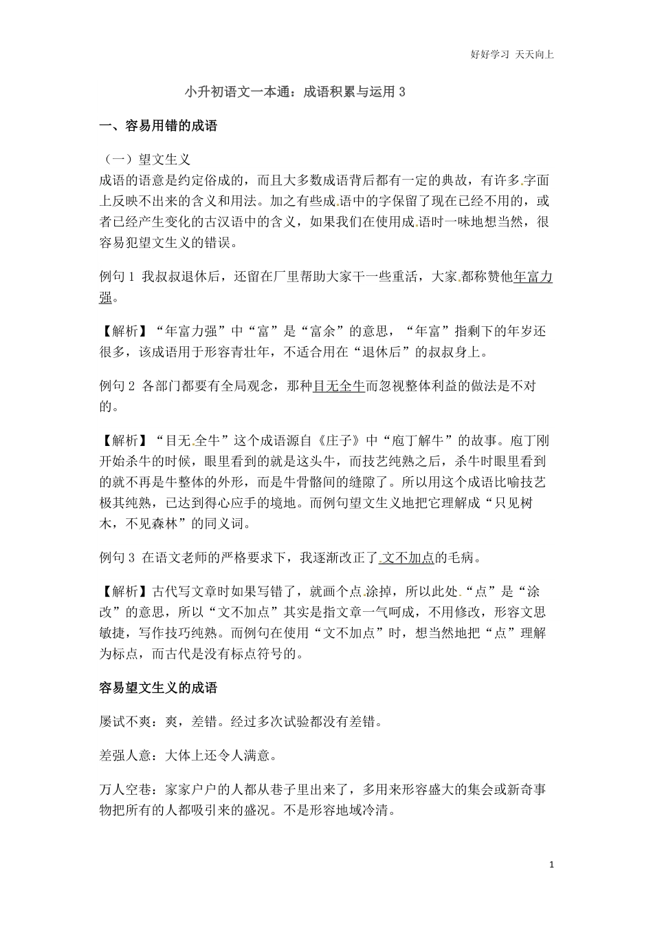 小升初语文一本通-成语积累运用3通用版.pdf_第1页
