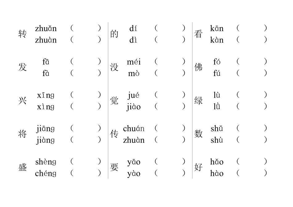 人教五年级语文上册多音字汇总.pdf_第3页