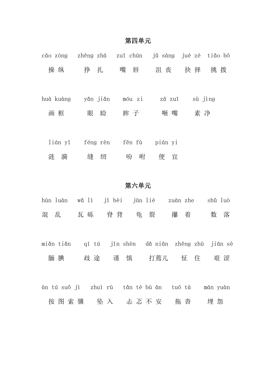 人教五年级上册易错字音.pdf_第3页