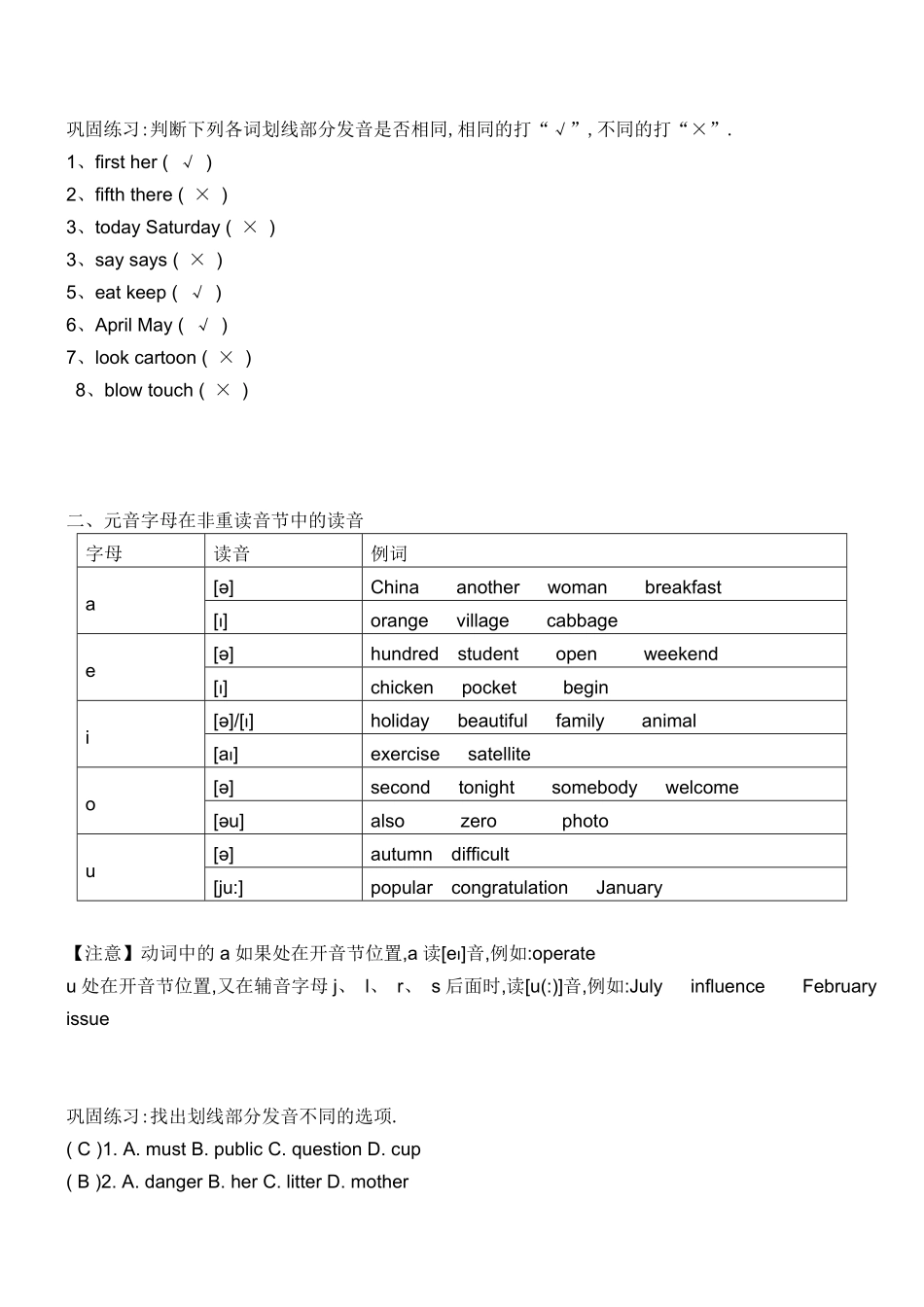 小升初英语题型分类讲义辨音题教案.pdf_第2页