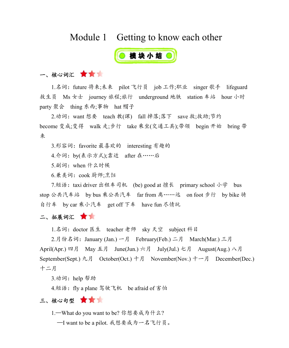 五年级上册英语沪教牛津版知识要点.pdf_第1页