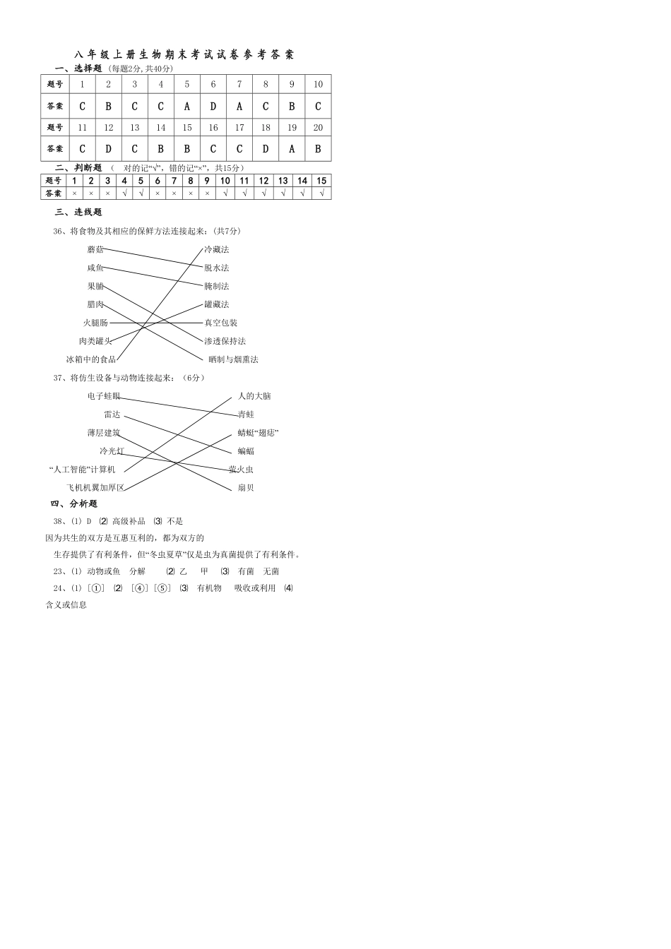 人教版生物八年级上册期末测试卷6（含答案含答案.pdf_第3页