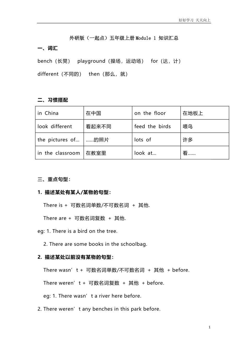 外研版一起点五年级上册Module1知识点汇总.pdf_第1页