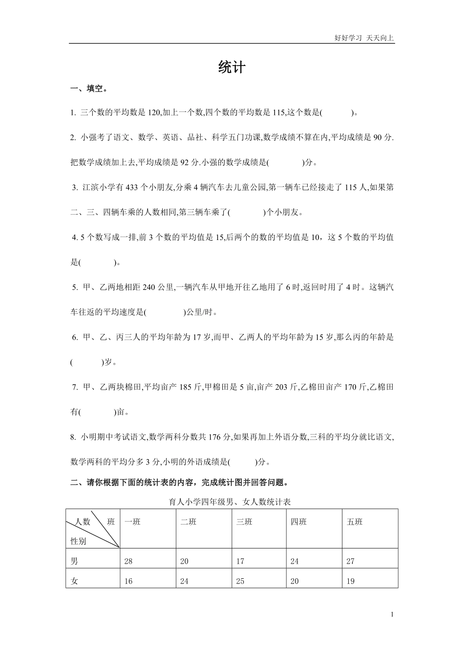 通用版数学六年级下册总复习专题：统计4含答案2.pdf_第1页