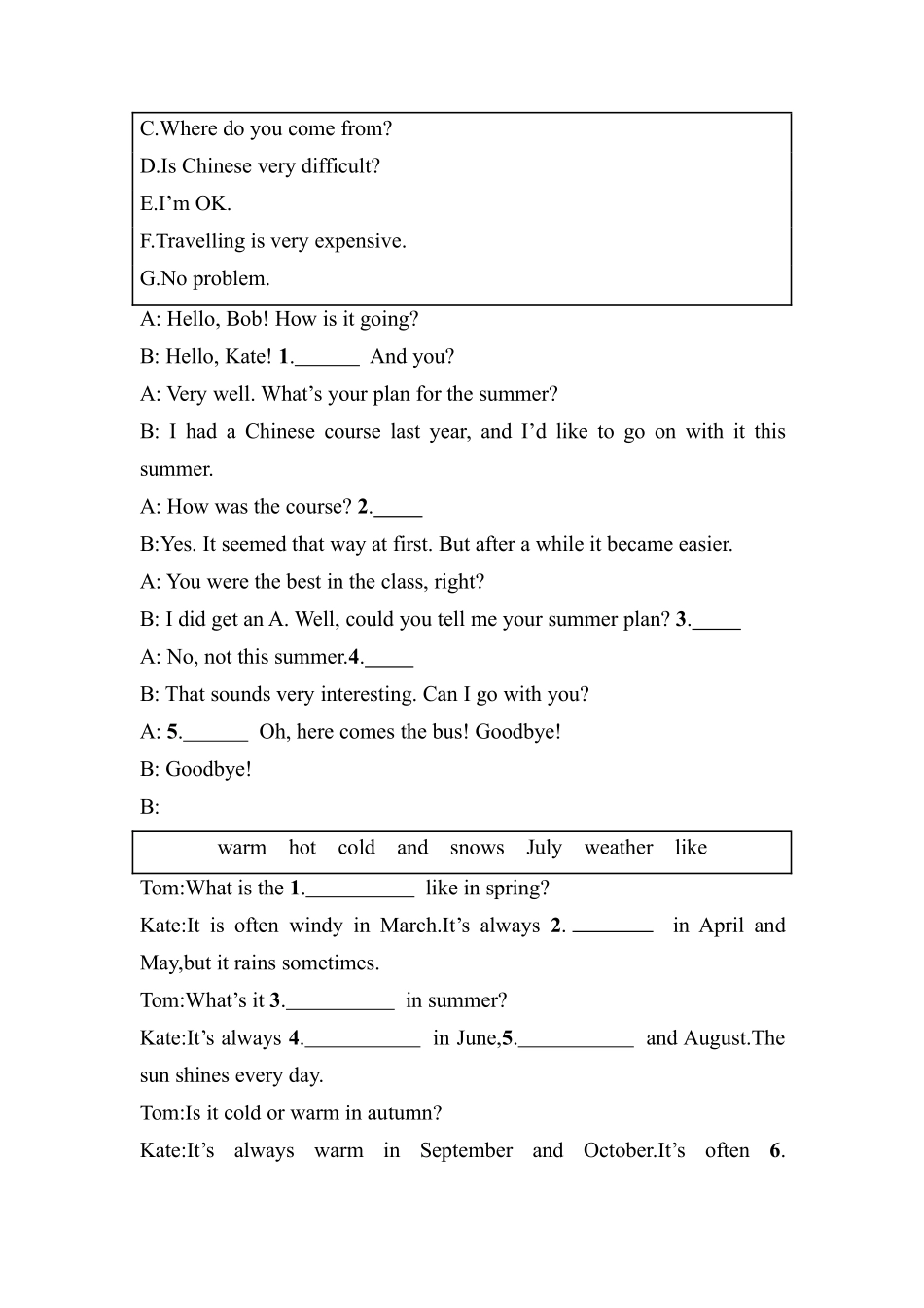 人教版初一七年级下册英语【课后作业含答案】Unit7SectionA.docx.pdf_第2页