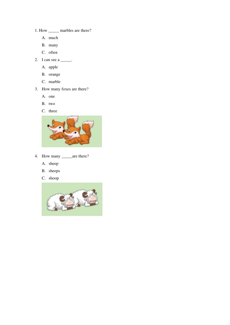 苏教译林版小学英语一下Unit1Let'scount同步练习.pdf_第3页