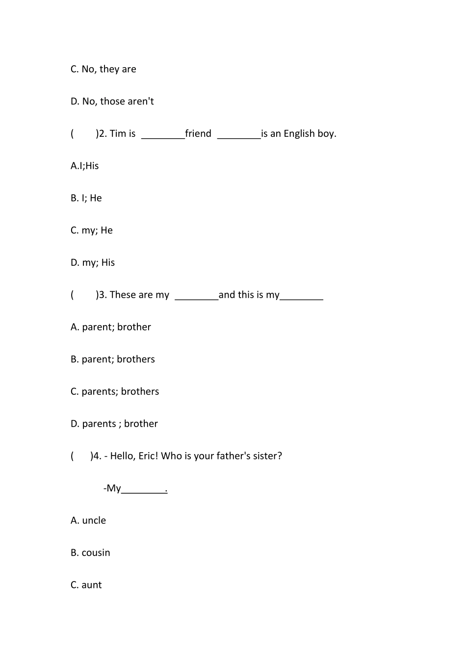 人教版初一七年级上册英语【单元测试含答案】Unit202.pdf_第3页