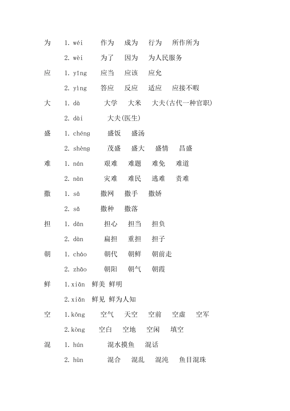 人教五年级下册多音字汇总.pdf_第3页