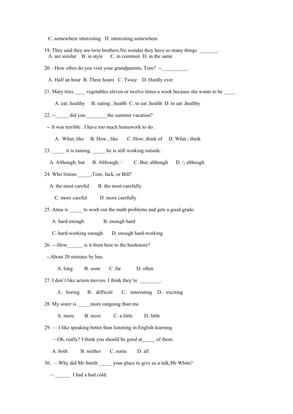 人教版英语八年级上册八年级上册期中考试英语试卷含答案.pdf_第3页
