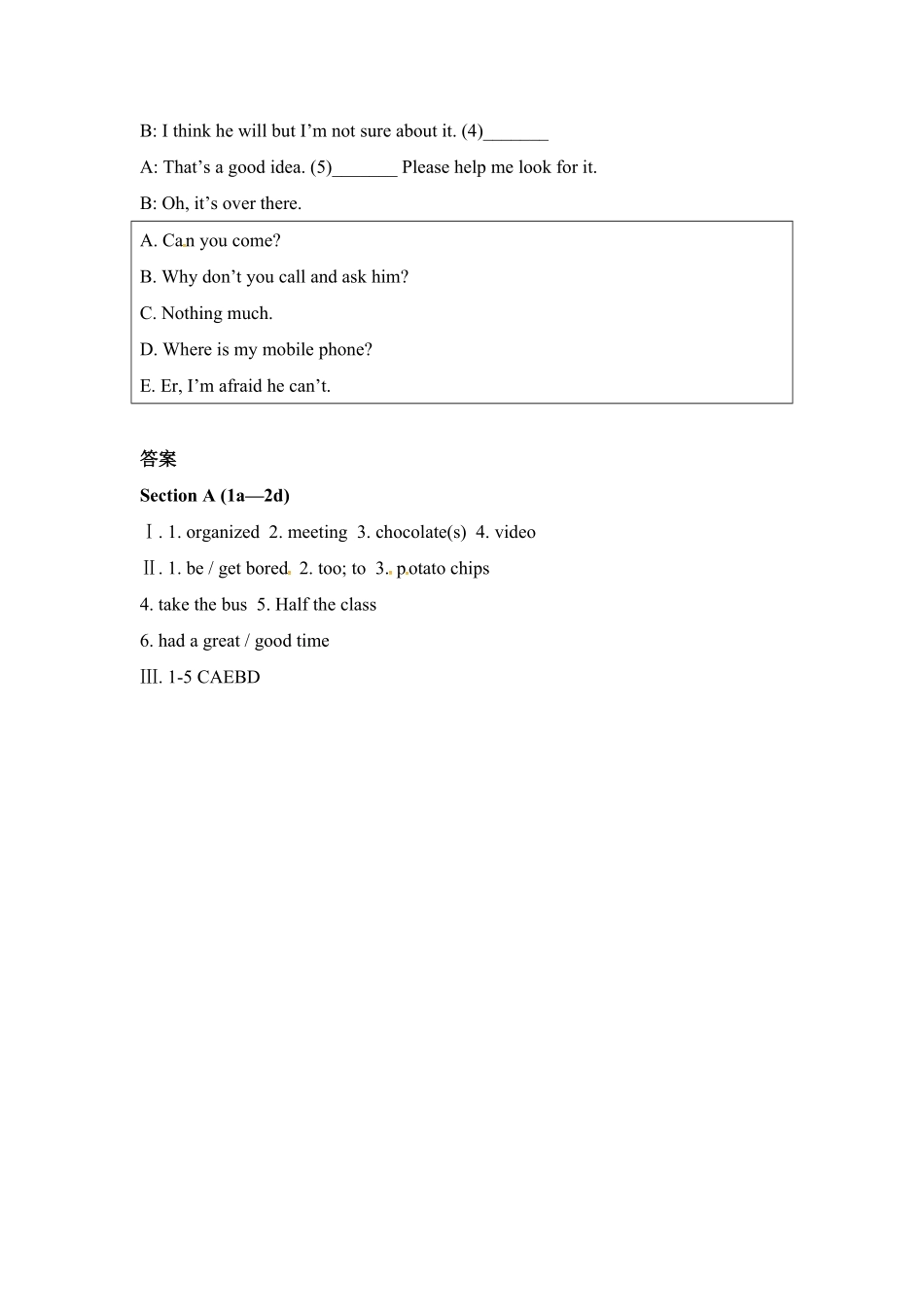 人教版英语八年级上册unit10练习1四课时含答案_20190815_201515含答案.pdf_第2页