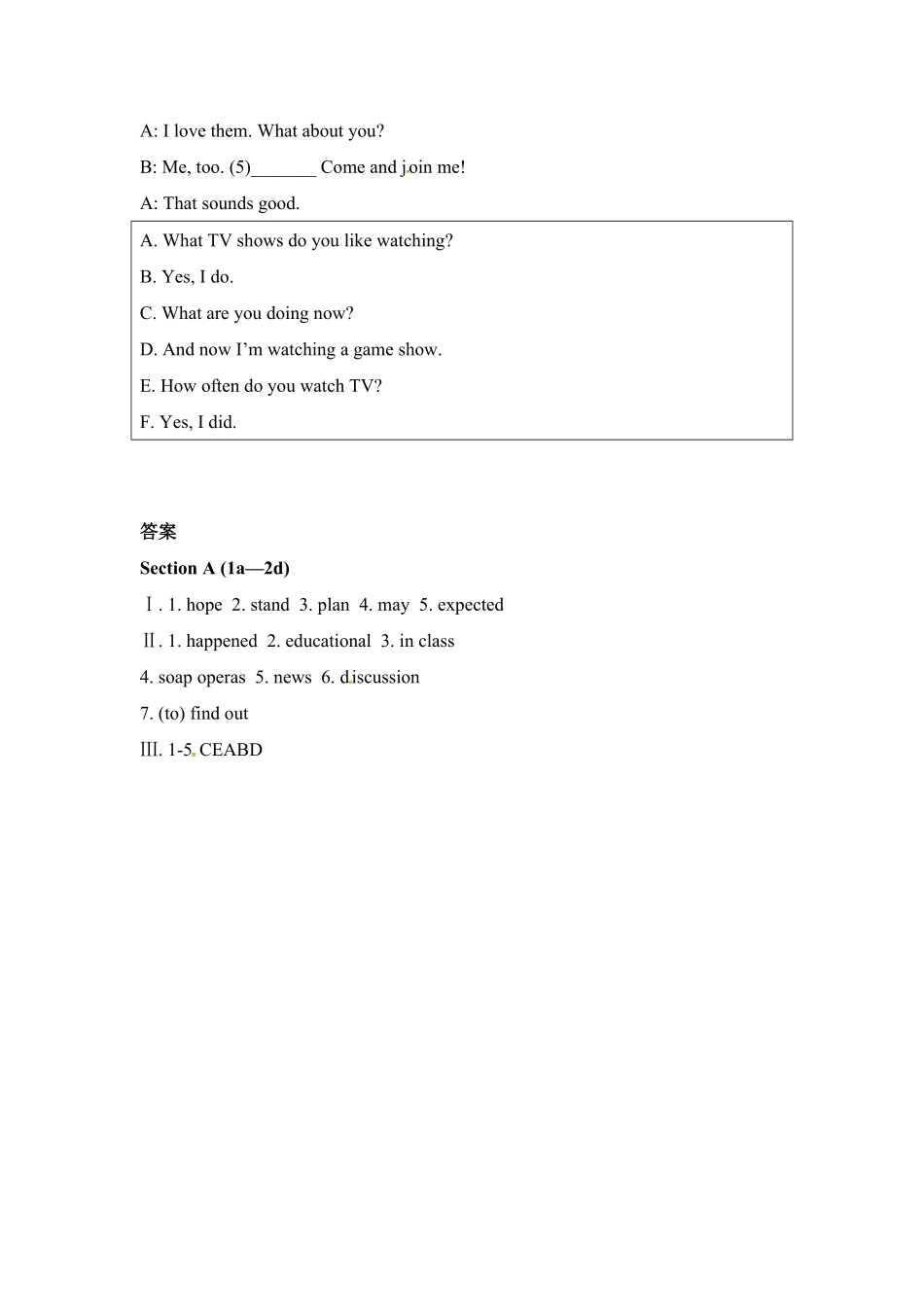 人教版英语八年级上册unit5练习1四课时含答案含答案.pdf_第2页