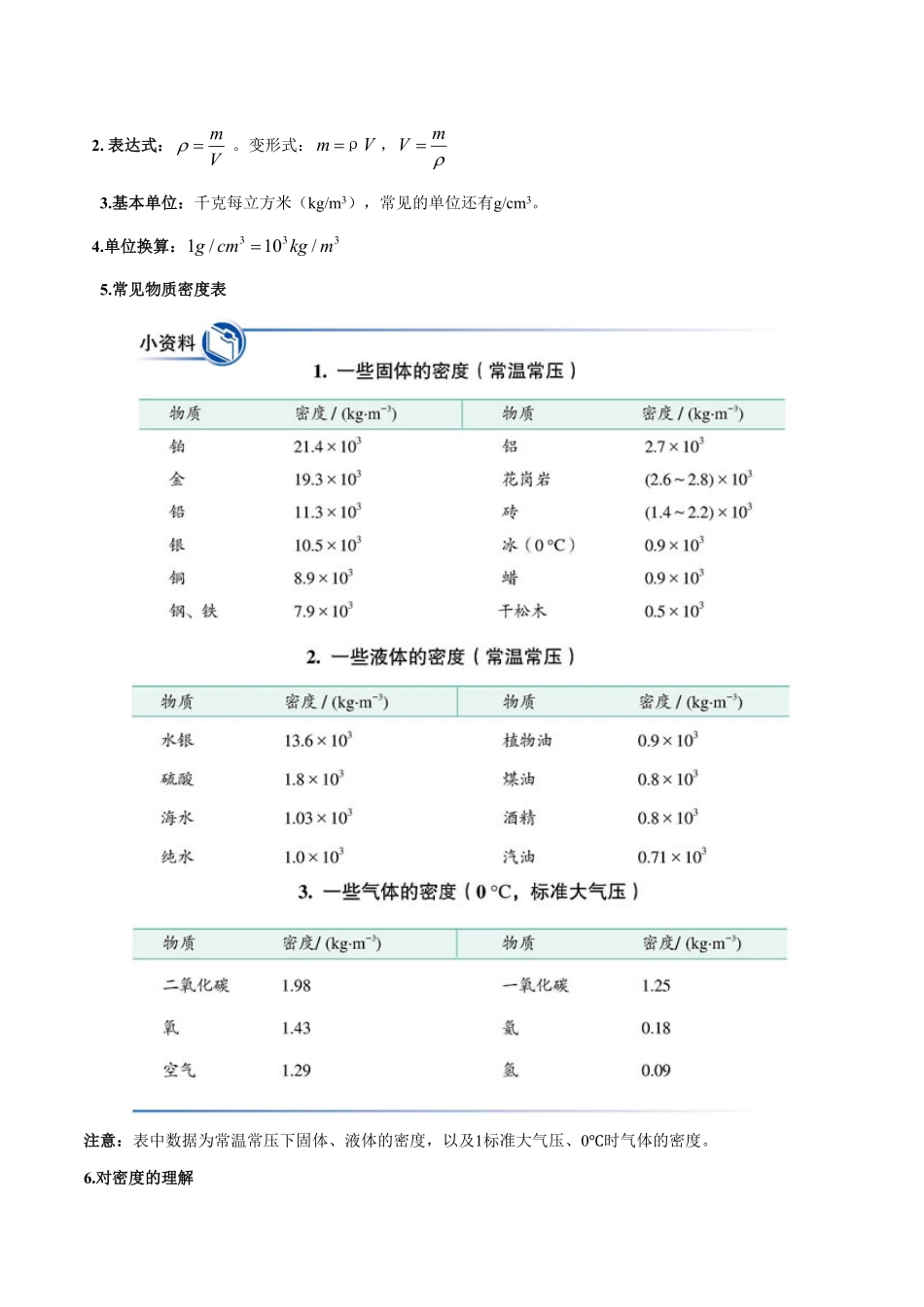 部编物理八年级上册第6.2课时密度含答案.pdf_第2页