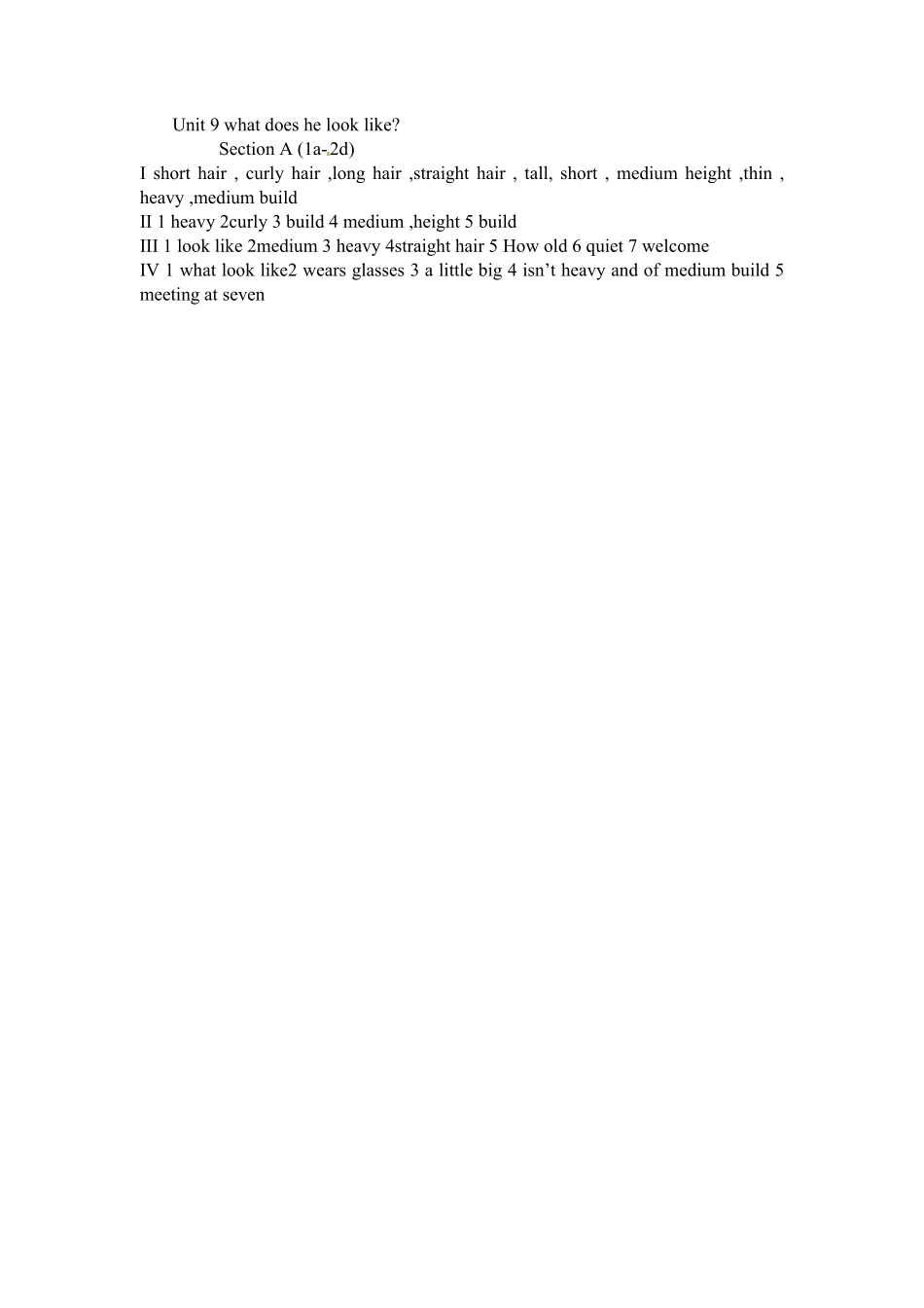 人教版英语七年级下册Unit9whatdoeshelooklikeSectionA1a2d含答案.pdf_第3页