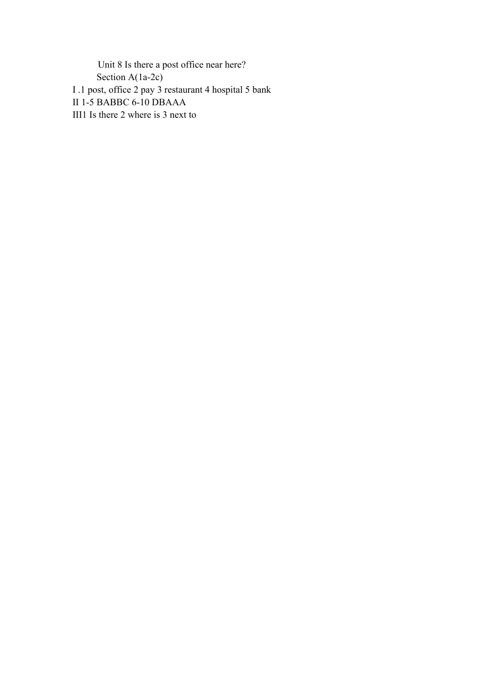 人教版英语七年级下册Unit8IsthereapostofficenearhereSectionA1a2c含答案.pdf_第3页