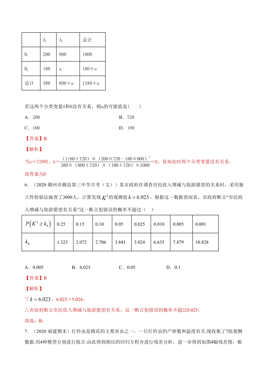 高中试卷-专题38成对数据的统计分析（单元测试卷【解析版】含答案.pdf_第3页